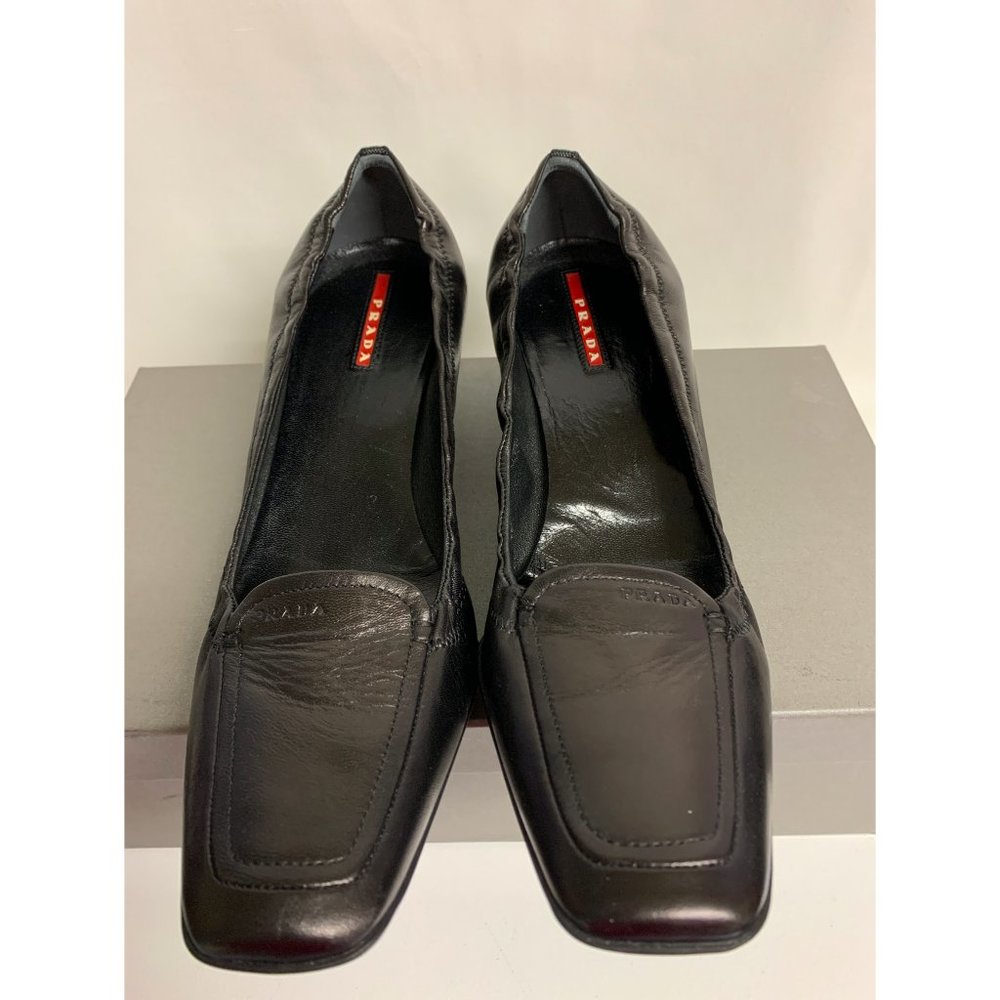 Prada Leather Pumps Heels Black 41